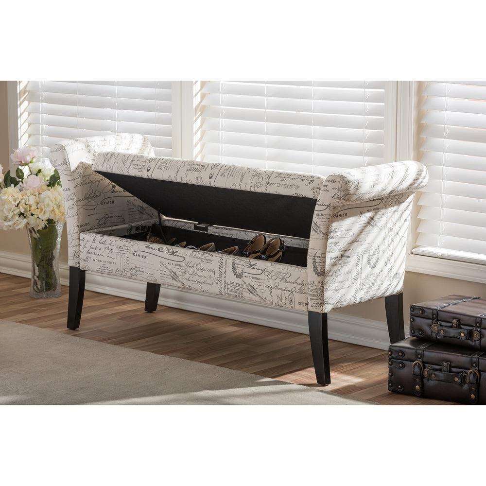 Baxton Studio - AvigNon Bench in Beige - WS-0819-Beige-L277 view 6