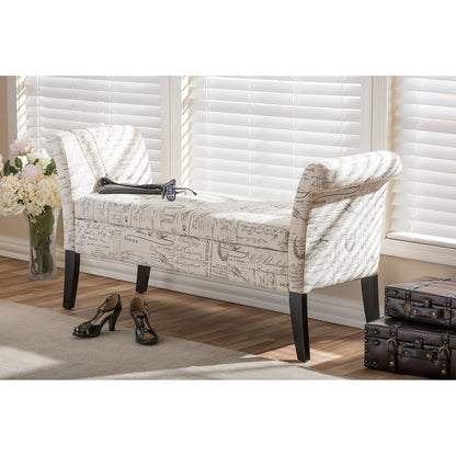 Baxton Studio - AvigNon Bench in Beige - WS-0819-Beige-L277 view 7