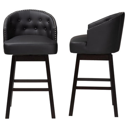 Baxton Studio - Avril Set of 2 Bar Stools in Black - BBT5210A1-BS-Black view 3