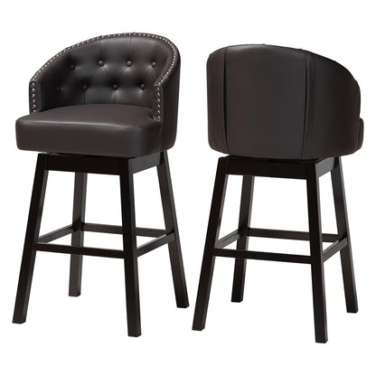 Baxton Studio - Avril Set of 2 Bar Stools in Brown - BBT5210A1-BS-Brown view 1