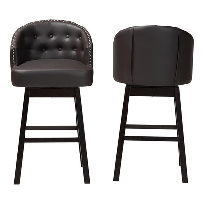 Baxton Studio - Avril Set of 2 Bar Stools in Brown - BBT5210A1-BS-Brown view 2