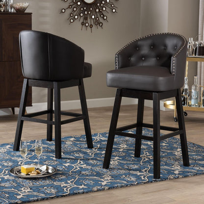 Baxton Studio - Avril Set of 2 Bar Stools in Brown - BBT5210A1-BS-Brown view 7