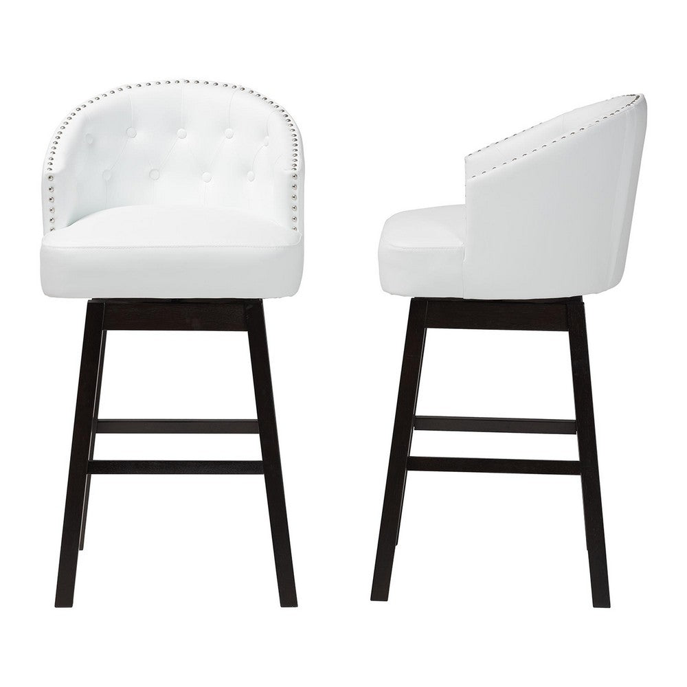 Baxton Studio - Avril Set of 2 Bar Stools in White - BBT5210A1-BS-White view 3