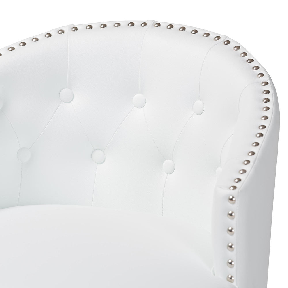 Baxton Studio - Avril Set of 2 Bar Stools in White - BBT5210A1-BS-White view 4