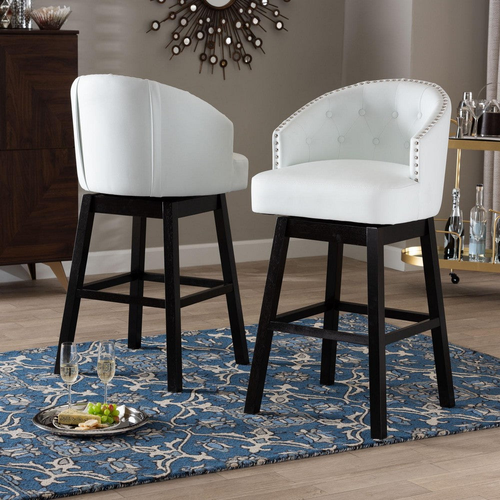 Baxton Studio - Avril Set of 2 Bar Stools in White - BBT5210A1-BS-White view 7
