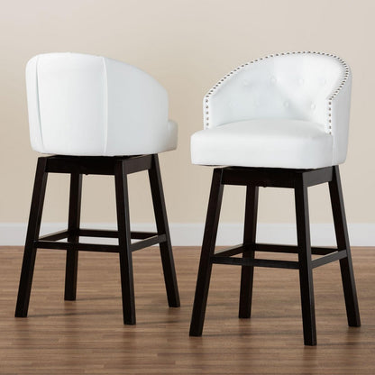 Baxton Studio - Avril Set of 2 Bar Stools in White - BBT5210A1-BS-White view 8