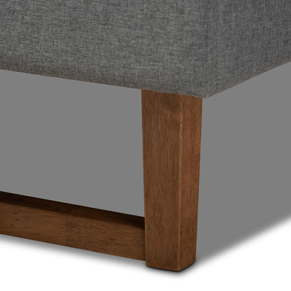 Baxton Studio - Ayla Queen Size Bed in Gray/Walnut - Ayla-Dark Grey/Ash Walnut-Queen view 5