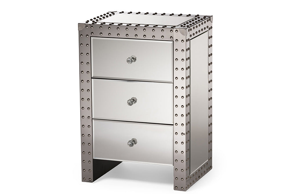 Baxton Studio - Azura End Table in "Silver" Mirrored - LD2470 view 1