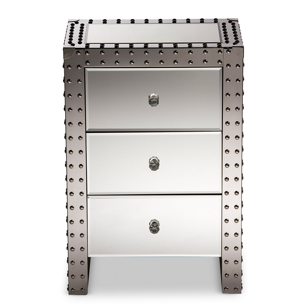 Baxton Studio - Azura End Table in "Silver" Mirrored - LD2470 view 2