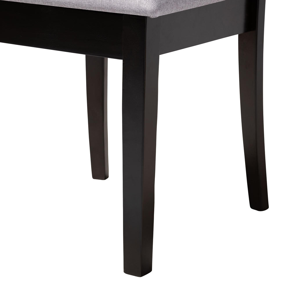 Baxton Studio - Bailey Dining Set in Grey/Dark Brown - Maura-Grey/Dark Brown-5PC Dining Set view 6