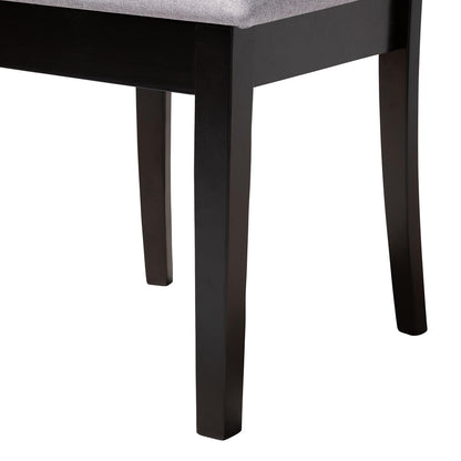 Baxton Studio - Bailey Dining Set in Grey/Dark Brown - Maura-Grey/Dark Brown-5PC Dining Set view 6