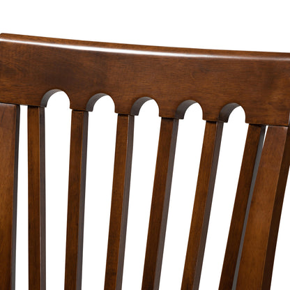 Baxton Studio - Bailey Dining Set in Grey/walnut brown - Bailey-Grey/Walnut-5PC Dining Set view 5