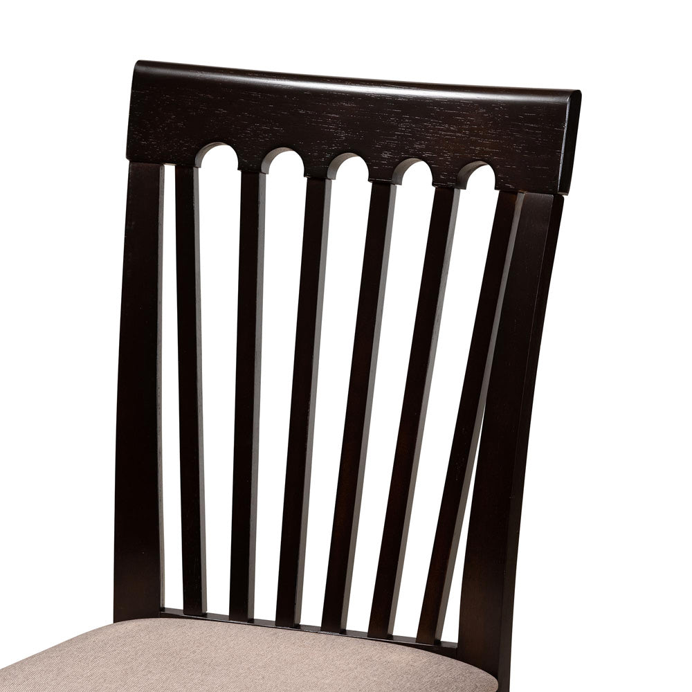 Baxton Studio - Bailey Dining Set in Sand/Dark Brown - Maura-Sand/Dark Brown-5PC Dining Set view 5