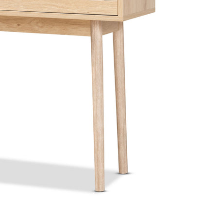 Baxton Studio - Baird Console Table in Oak Brown - SR191632-Rattan-Console view 6