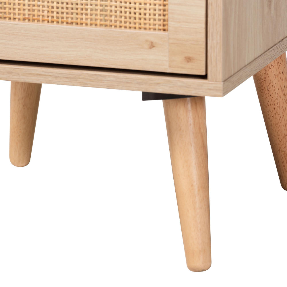 Baxton Studio - Baird End Table in Oak Brown - SR196128-Rattan-ET view 5