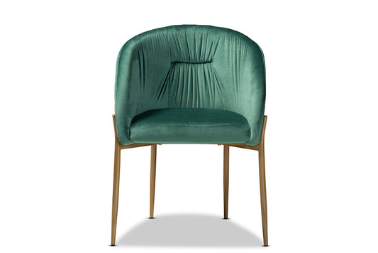 Baxton Studio - Ballard Dining Chair - DC168-Emerald Green Velvet/Gold-DC view 2