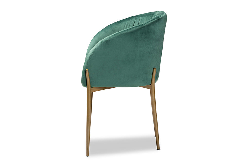 Baxton Studio - Ballard Dining Chair - DC168-Emerald Green Velvet/Gold-DC view 3