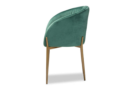Baxton Studio - Ballard Dining Chair - DC168-Emerald Green Velvet/Gold-DC view 3