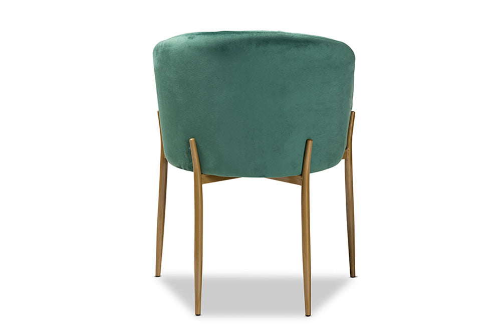 Baxton Studio - Ballard Dining Chair - DC168-Emerald Green Velvet/Gold-DC view 4