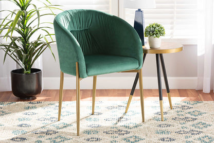 Baxton Studio - Ballard Dining Chair - DC168-Emerald Green Velvet/Gold-DC view 5