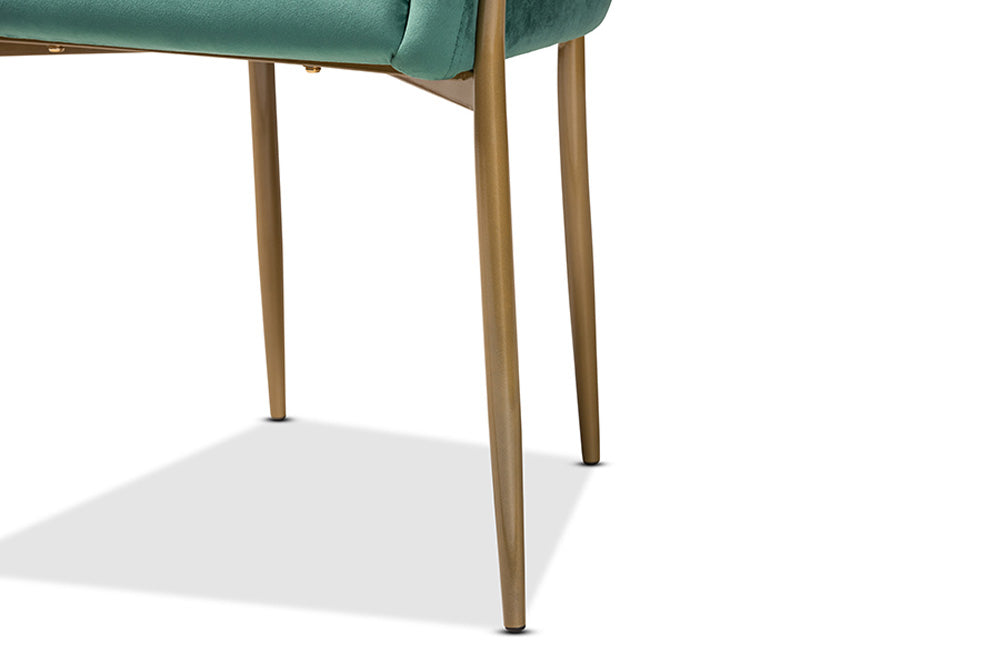 Baxton Studio - Ballard Dining Chair - DC168-Emerald Green Velvet/Gold-DC view 7