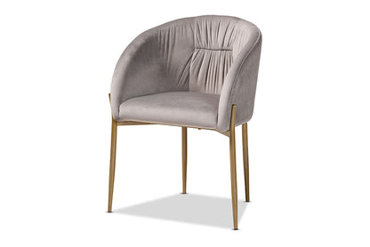 Baxton Studio - Ballard Dining Chair - DC168-Grey Velvet/Gold-DC view 1