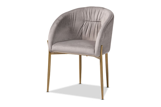 Baxton Studio - Ballard Dining Chair - DC168-Grey Velvet/Gold-DC view 1