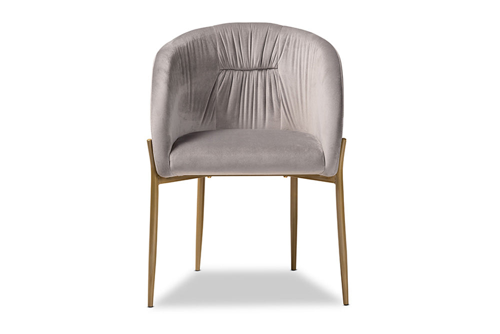 Baxton Studio - Ballard Dining Chair - DC168-Grey Velvet/Gold-DC view 2