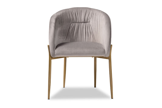 Baxton Studio - Ballard Dining Chair - DC168-Grey Velvet/Gold-DC view 2