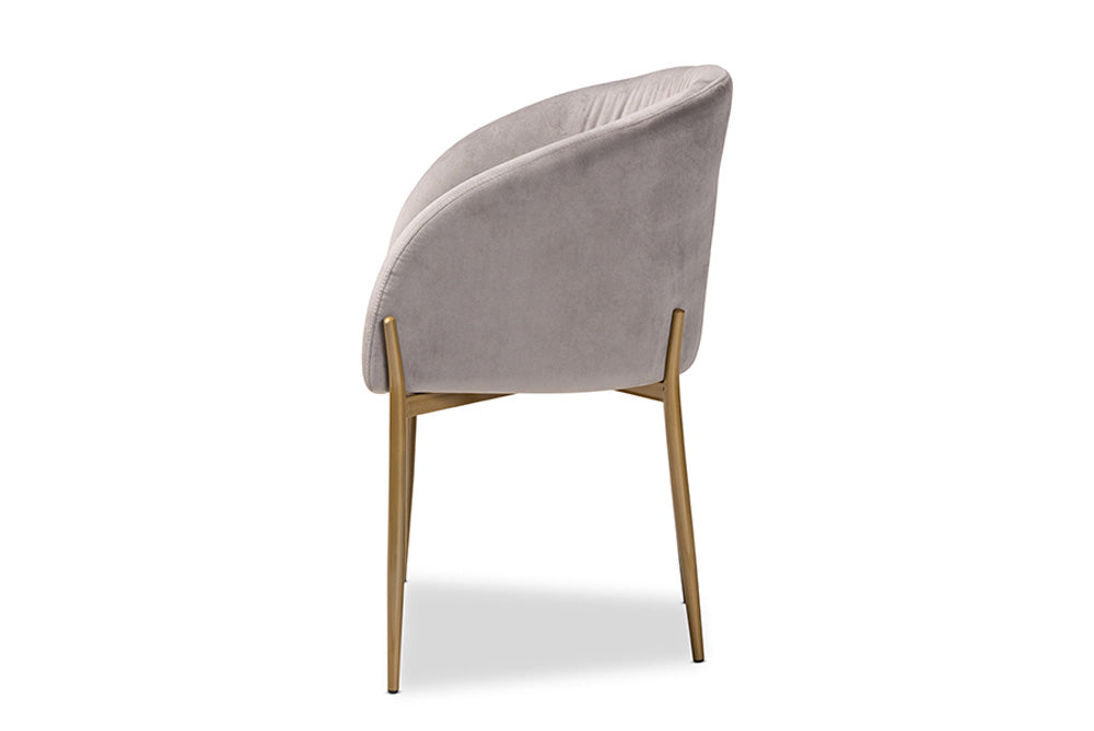Baxton Studio - Ballard Dining Chair - DC168-Grey Velvet/Gold-DC view 3