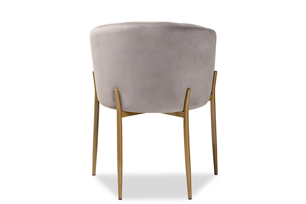 Baxton Studio - Ballard Dining Chair - DC168-Grey Velvet/Gold-DC view 4