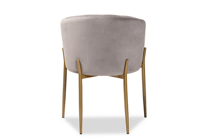 Baxton Studio - Ballard Dining Chair - DC168-Grey Velvet/Gold-DC view 4