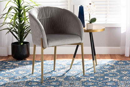 Baxton Studio - Ballard Dining Chair - DC168-Grey Velvet/Gold-DC view 5