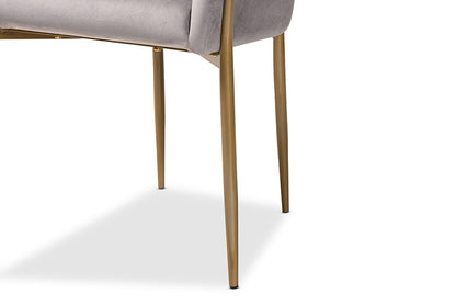 Baxton Studio - Ballard Dining Chair - DC168-Grey Velvet/Gold-DC view 7