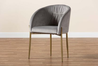 Baxton Studio - Ballard Dining Chair - DC168-Grey Velvet/Gold-DC view 9