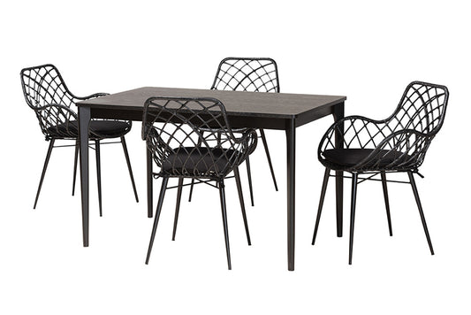 Baxton Studio - Ballerina Dining Set - KYG003C-Black-5PC Dining Set view 1