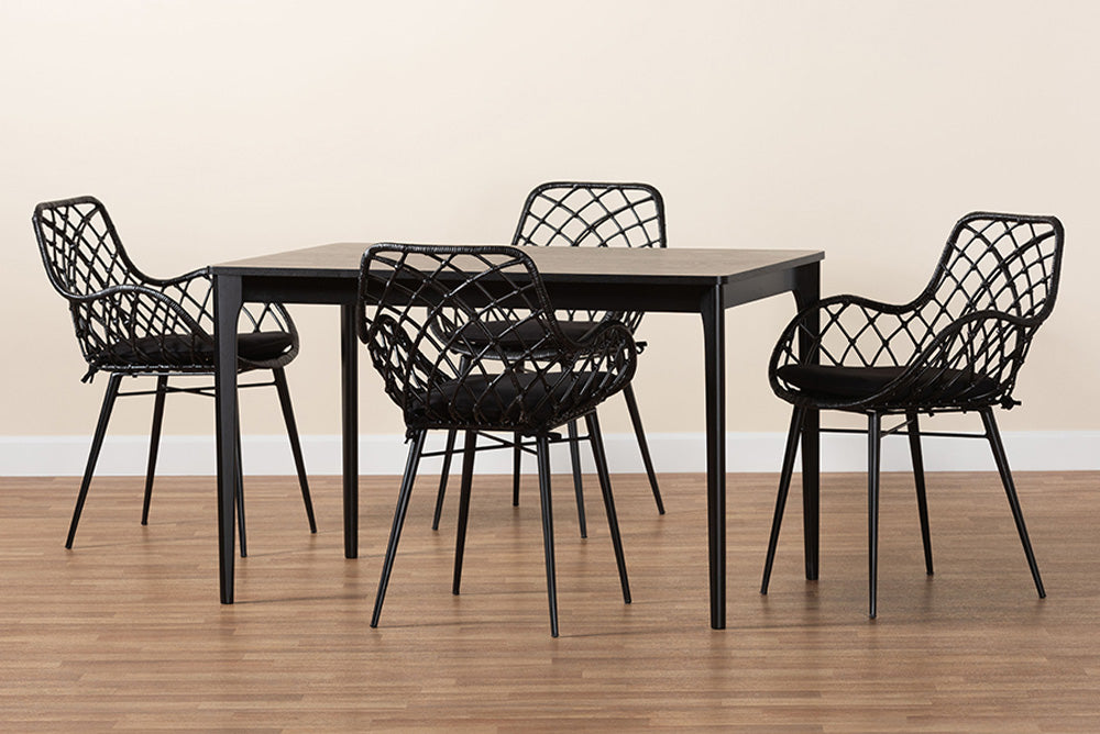 Baxton Studio - Ballerina Dining Set - KYG003C-Black-5PC Dining Set view 10