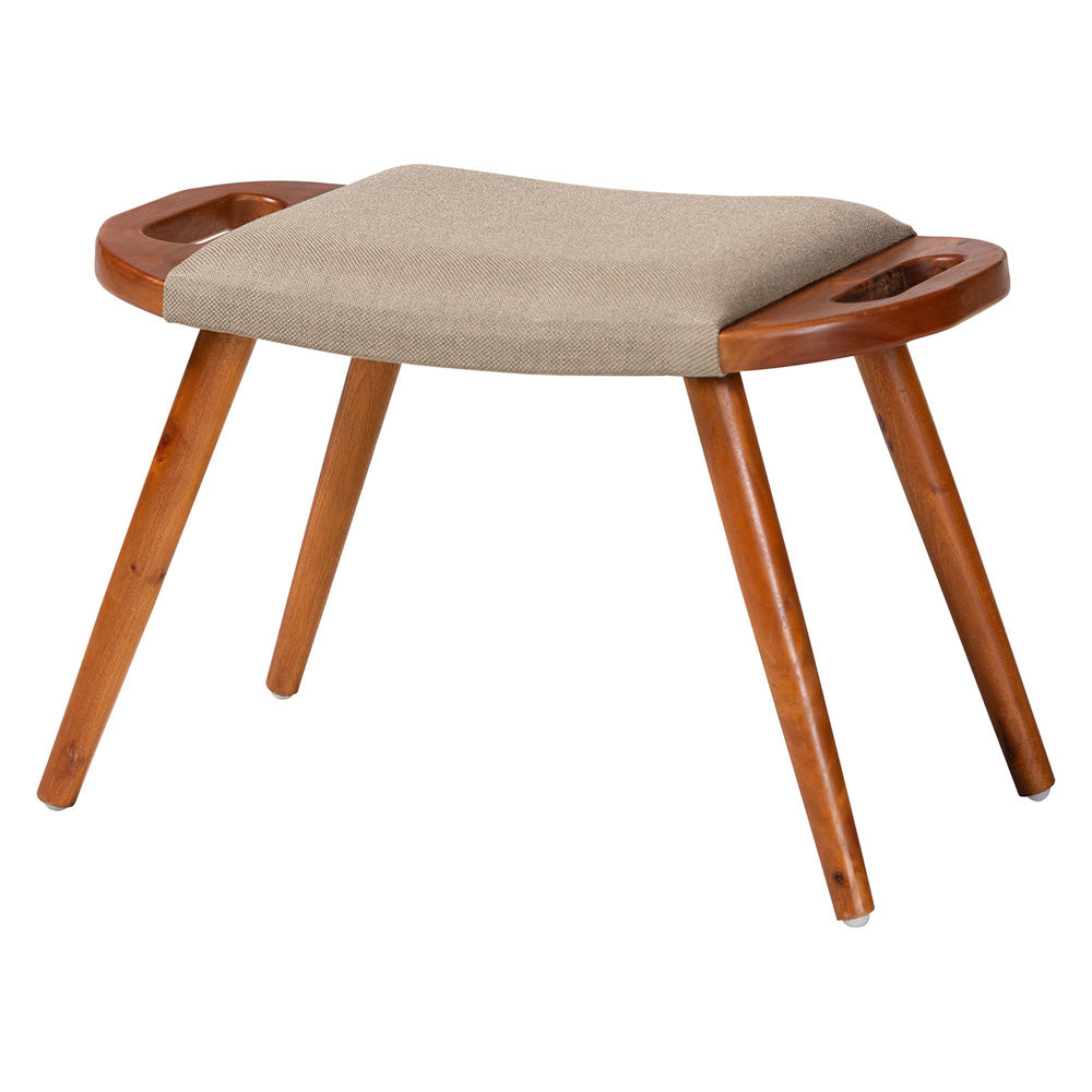 Baxton Studio - Banner Bench in Light Brown/Oak Brown - SF9120-Upholstered Oak-Bench view 1