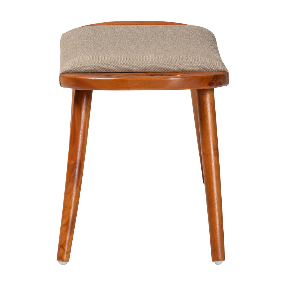 Baxton Studio - Banner Bench in Light Brown/Oak Brown - SF9120-Upholstered Oak-Bench view 3