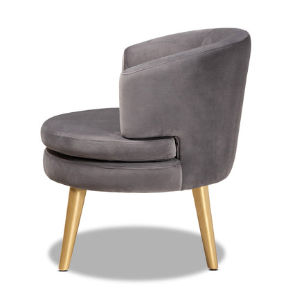 Baxton Studio - Baptiste Chair in Grey/gold - WS-14056-Grey Velvet/Gold-CC view 3