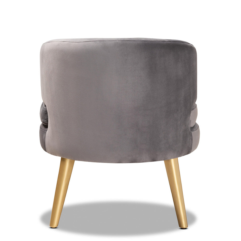 Baxton Studio - Baptiste Chair in Grey/gold - WS-14056-Grey Velvet/Gold-CC view 4