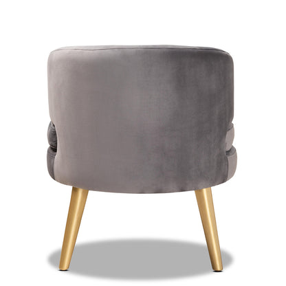 Baxton Studio - Baptiste Chair in Grey/gold - WS-14056-Grey Velvet/Gold-CC view 4