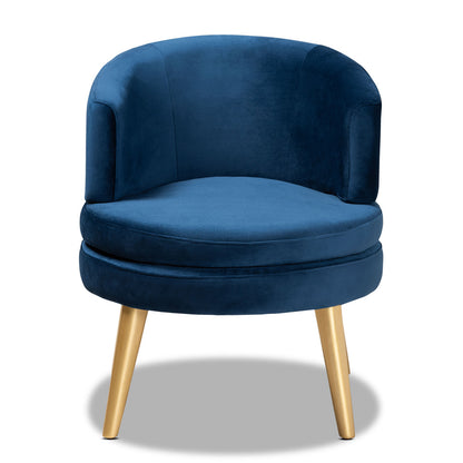 Baxton Studio - Baptiste Chair in Navy blue/gold - WS-14056-Navy Blue Velvet/Gold-CC view 2