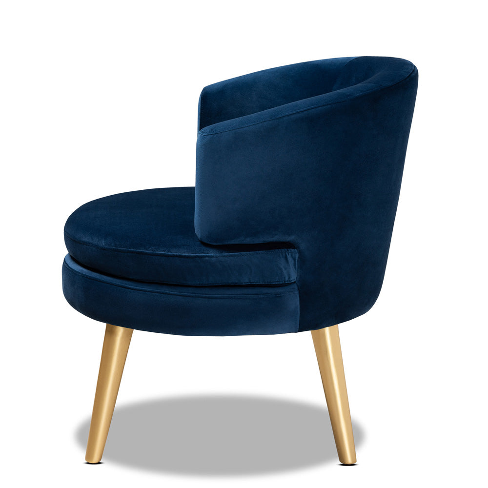 Baxton Studio - Baptiste Chair in Navy blue/gold - WS-14056-Navy Blue Velvet/Gold-CC view 3