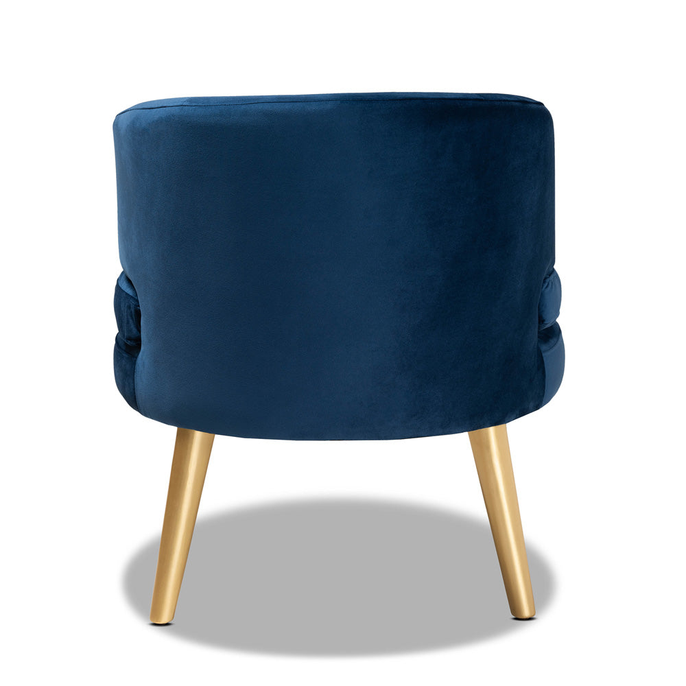 Baxton Studio - Baptiste Chair in Navy blue/gold - WS-14056-Navy Blue Velvet/Gold-CC view 4