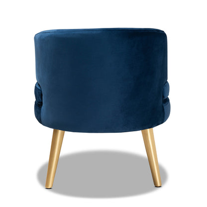 Baxton Studio - Baptiste Chair in Navy blue/gold - WS-14056-Navy Blue Velvet/Gold-CC view 4