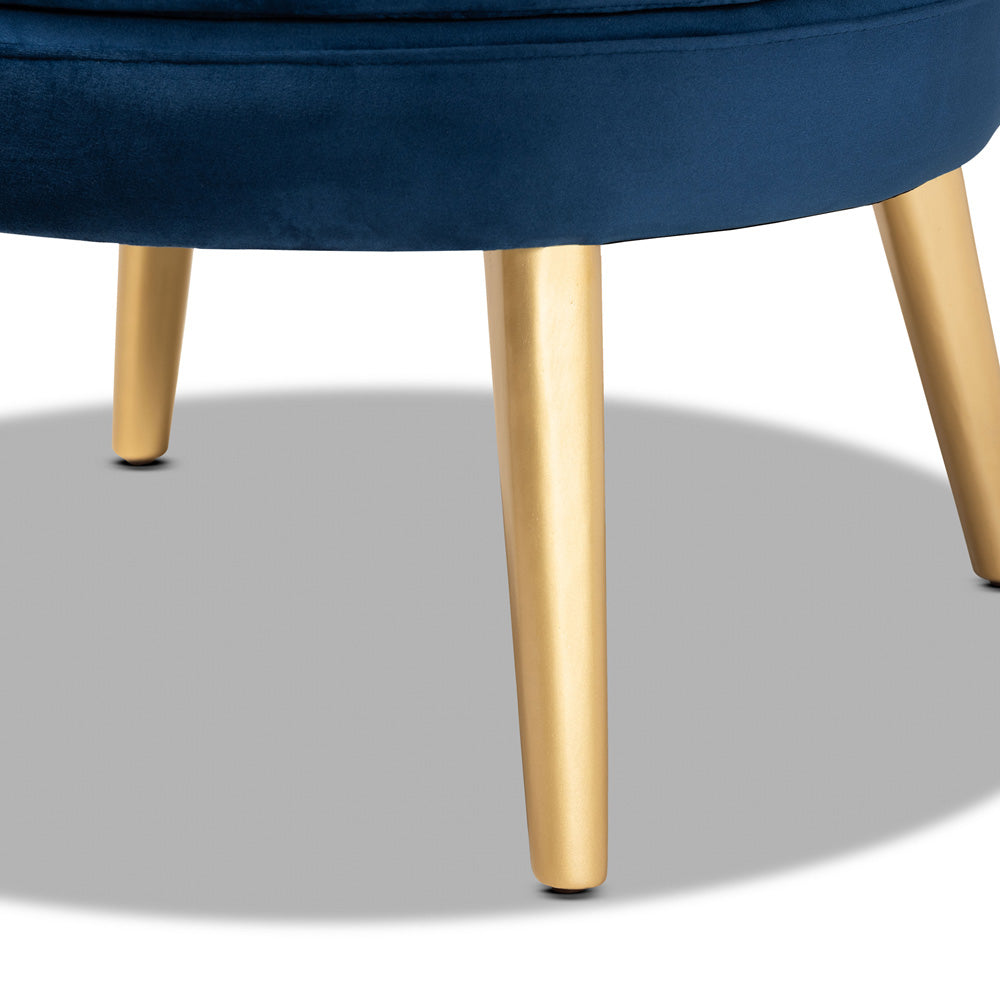 Baxton Studio - Baptiste Chair in Navy blue/gold - WS-14056-Navy Blue Velvet/Gold-CC view 5