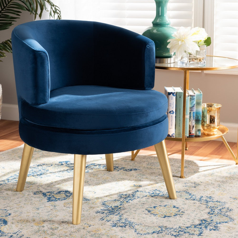 Baxton Studio - Baptiste Chair in Navy blue/gold - WS-14056-Navy Blue Velvet/Gold-CC view 6