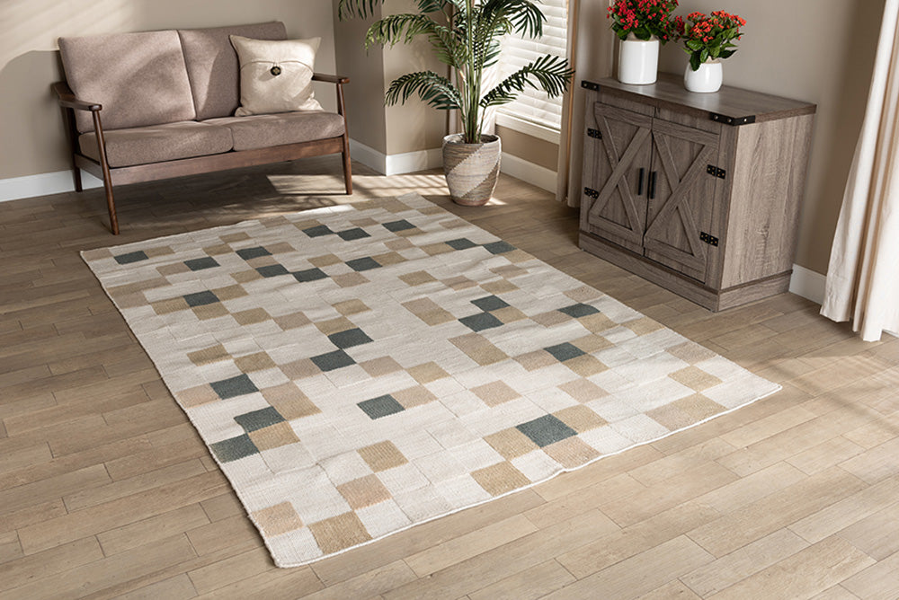Baxton Studio - Barbon Rug - Barbon-Grey/Ivory-Rug view 3