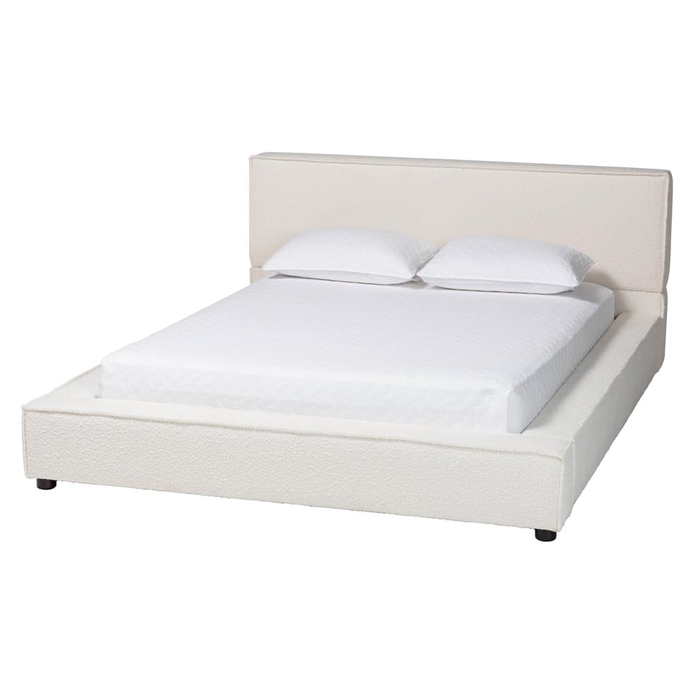 Baxton Studio - Bardia Queen Size Bed in Cream/Black - BBT61216-Cream-Queen view 1